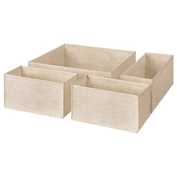 IKEA BOLLÖSUND Drawer organizers set of 4 beige