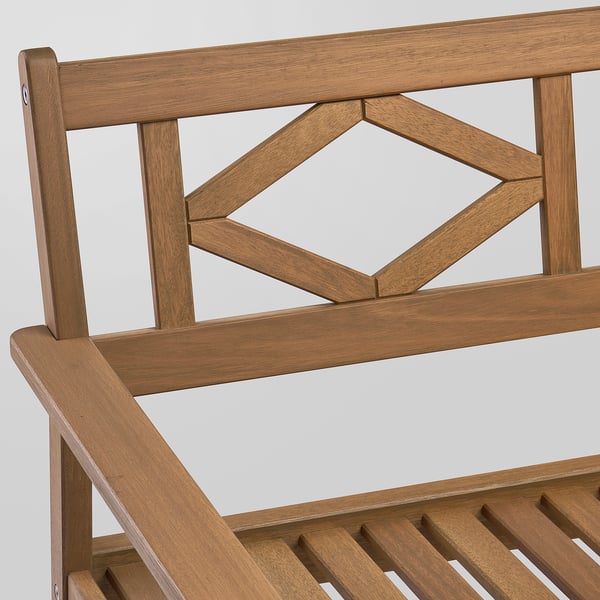 IKEA BONDHOLMEN Bench With Backrest Outdoor Brown