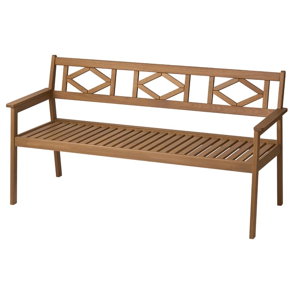 IKEA BONDHOLMEN Bench with backrest outdoor brown