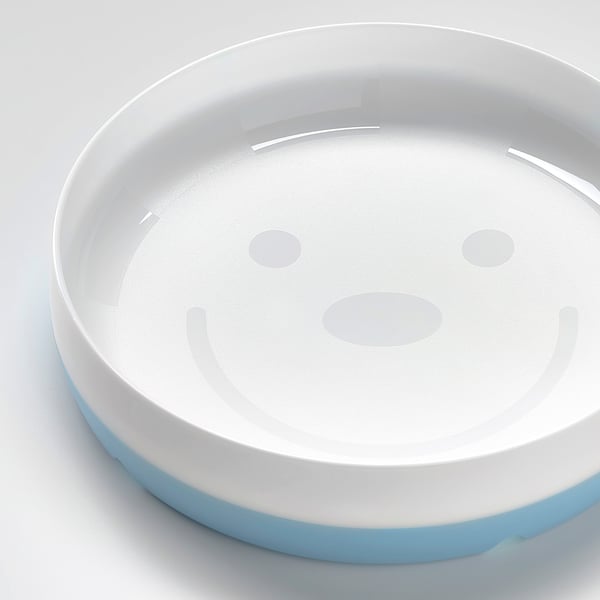 IKEA BÖRJA Plate/bowl White/blue