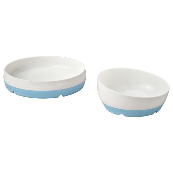 IKEA BÖRJA Plate/bowl white/blue