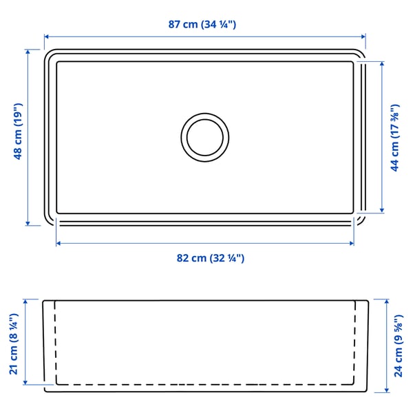 IKEA BOVIGGEN Apron Front Sink White