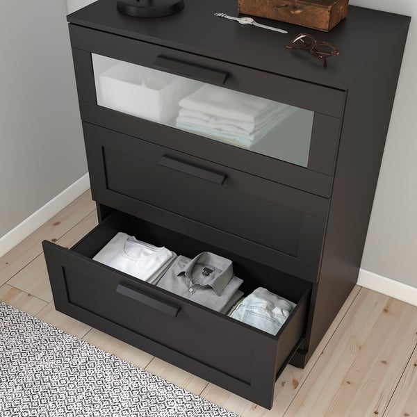 IKEA BRIMNES 3-drawer Chest Black 30 3/4x37 3/8 "