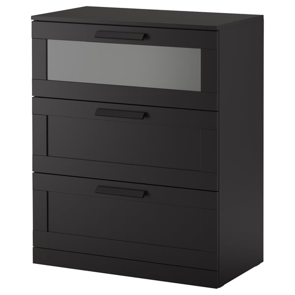 IKEA BRIMNES 3-drawer chest black 30 3/4x37 3/8 "