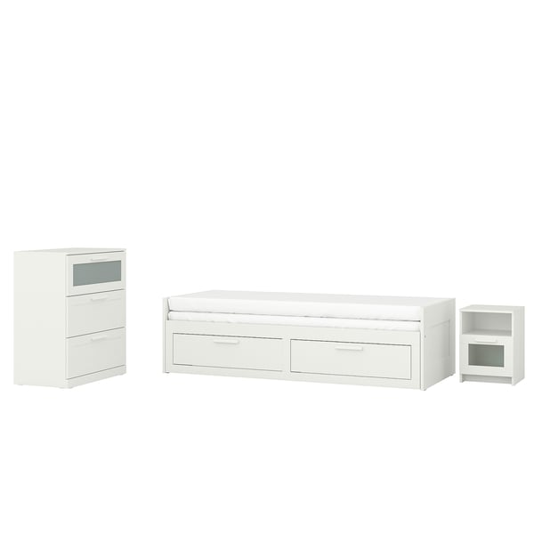 IKEA BRIMNES Bedroom furniture set of 3 white Twin