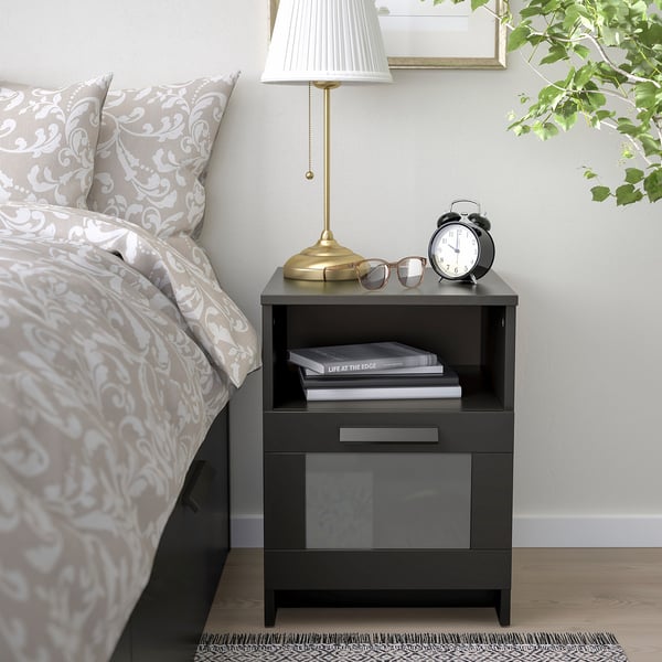 IKEA BRIMNES Nightstand Black 15 3/8x16 1/8 "