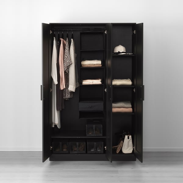 IKEA BRIMNES Wardrobe With 3 Doors Black 46x74 3/4 "