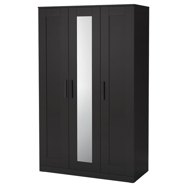 IKEA BRIMNES Wardrobe with 3 doors black 46x74 3/4 "