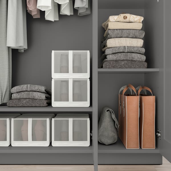 IKEA BRIMNES Wardrobe With 3 Doors Gray 46x74 3/4 "