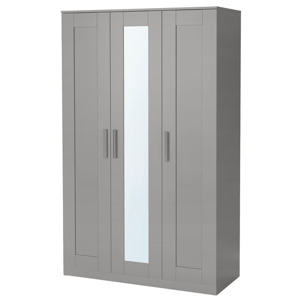 IKEA BRIMNES Wardrobe with 3 doors gray 46x74 3/4 "