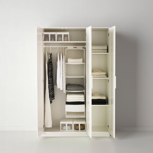 IKEA BRIMNES Wardrobe With 3 Doors White 46x74 3/4 "