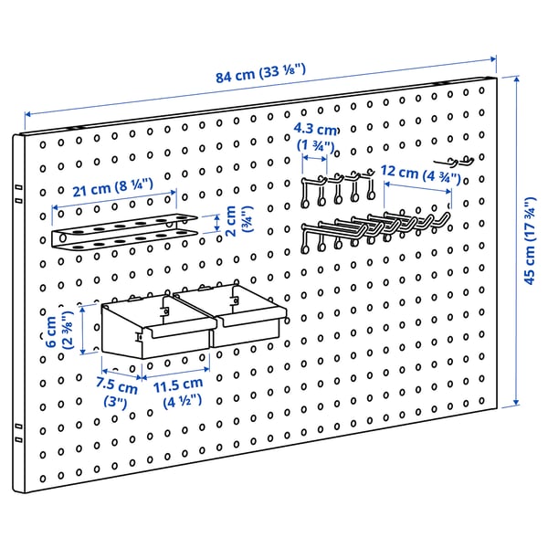 IKEA BROR 20 Pieces Pegboard Set Black