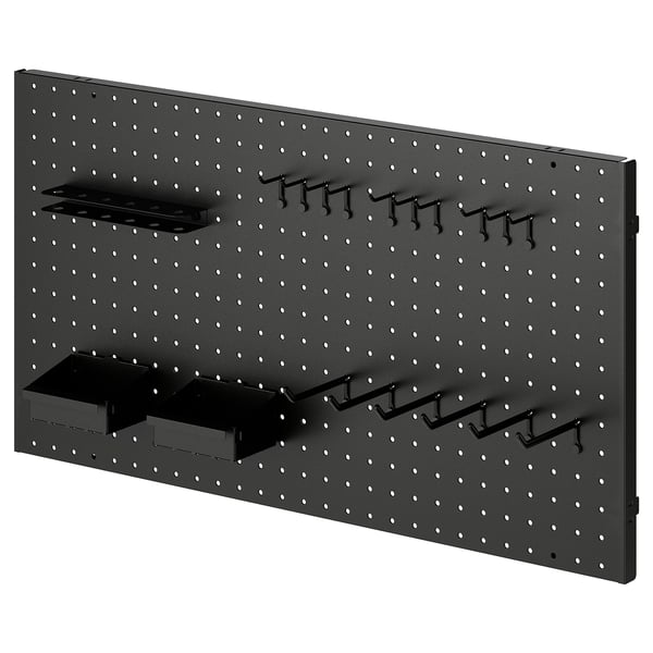 IKEA BROR 20 pieces pegboard set black