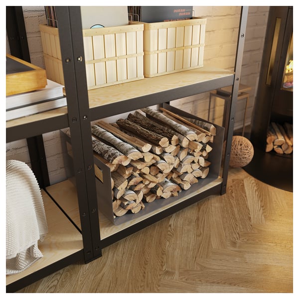 IKEA BROR Shelf Black/pine Plywood 33 1/8x21 1/4 "