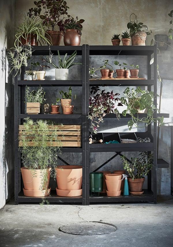 IKEA BROR Shelving Unit Black 33 1/2x15 3/4x74 3/4 "
