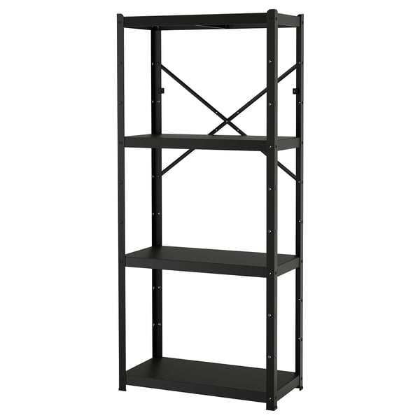 IKEA BROR Shelving unit black 33 1/2x15 3/4x74 3/4 "