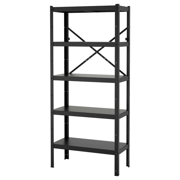 IKEA BROR Shelving unit black 33 1/2x15 3/4x74 3/4 "