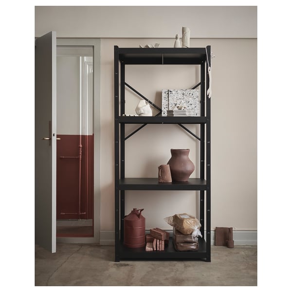 IKEA BROR Shelving Unit Black 33 1/2x21 5/8x74 3/4 "