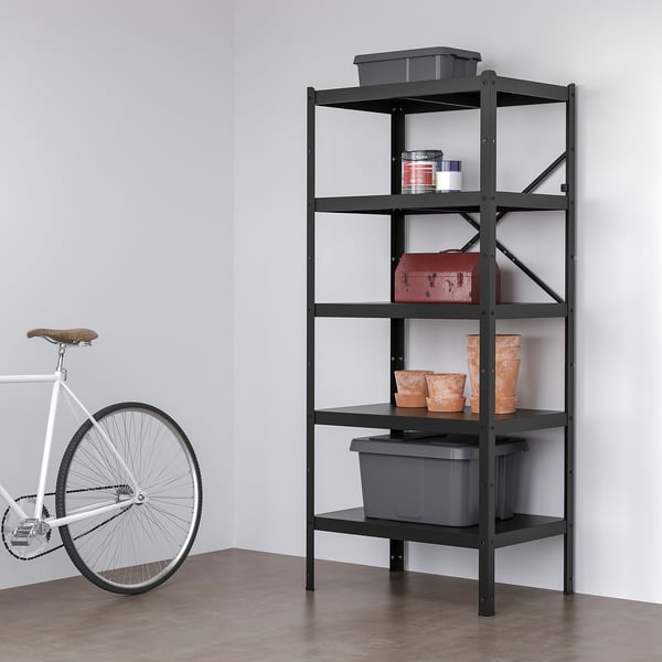 IKEA BROR Shelving Unit Black 33 1/2x21 5/8x74 3/4 "