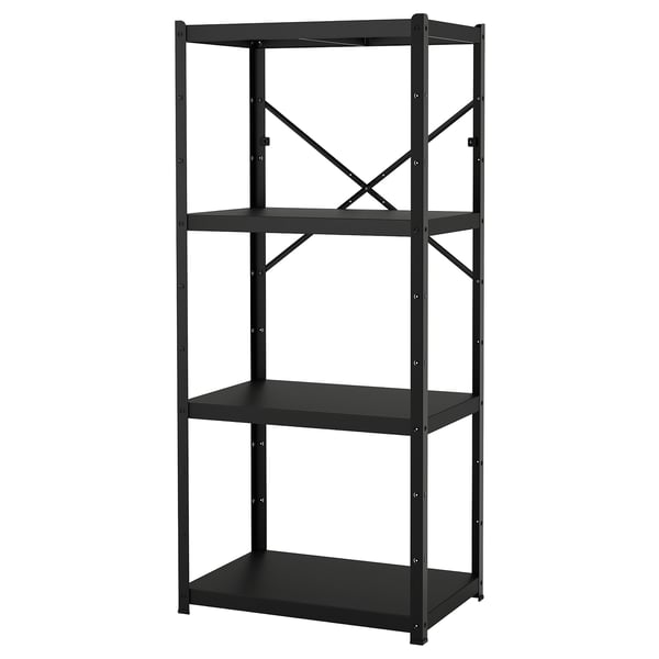 IKEA BROR Shelving unit black 33 1/2x21 5/8x74 3/4 "