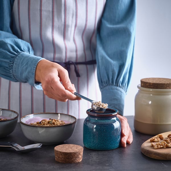 IKEA BRUGDHAJ Jar With Lid Blue 10 Oz