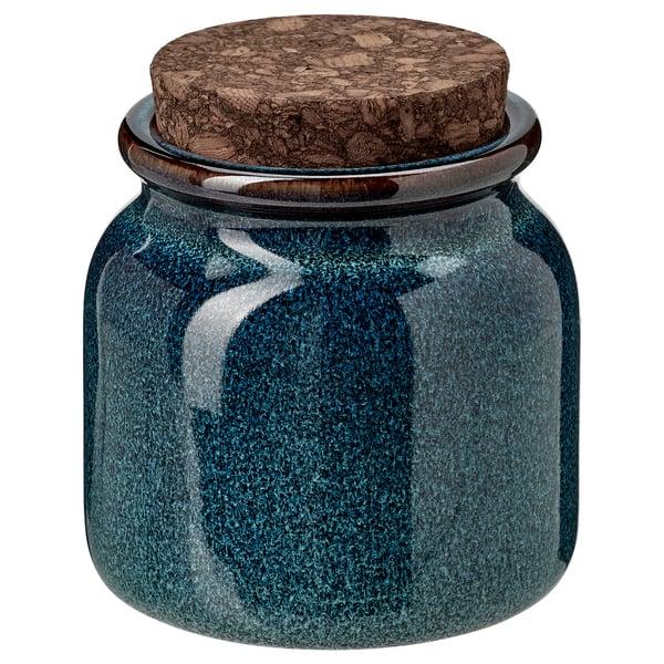 IKEA BRUGDHAJ Jar with lid blue 10 oz