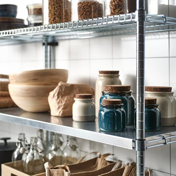 IKEA BRUGDHAJ Jar With Lid Blue 34 Oz