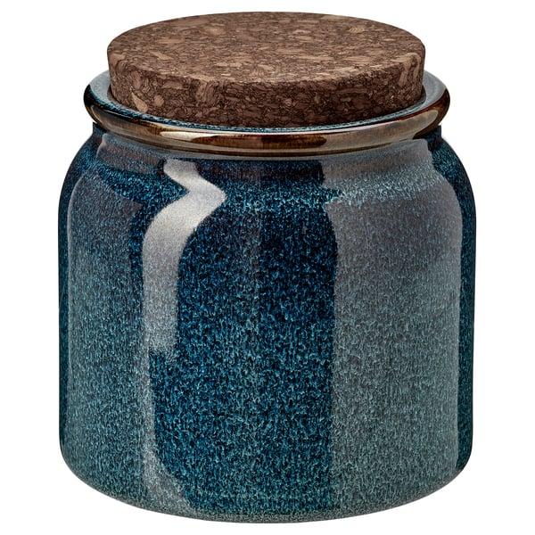 IKEA BRUGDHAJ Jar with lid blue 34 oz