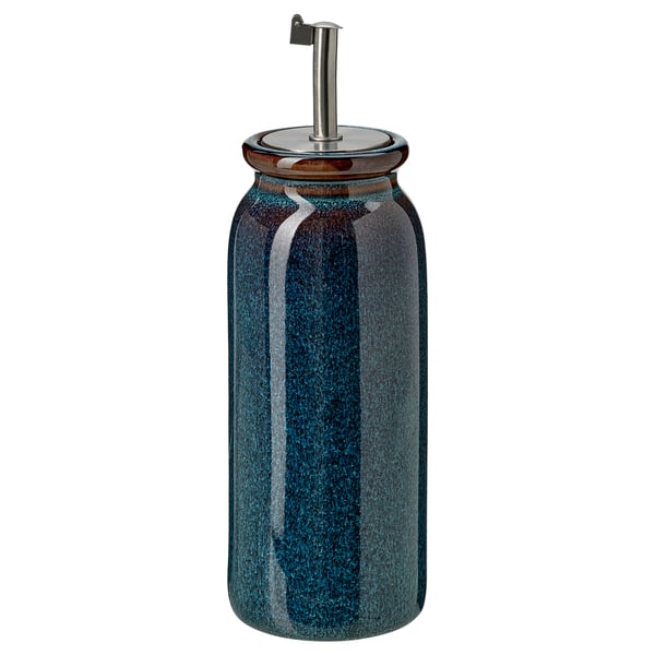 IKEA BRUGDHAJ Oil/vinegar bottle blue 7 ½ "