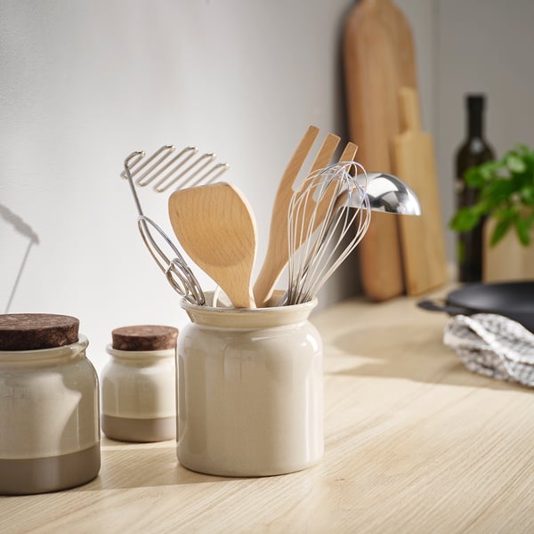 IKEA BRUGDHAJ Utensil Holder Beige 5 7/8 "