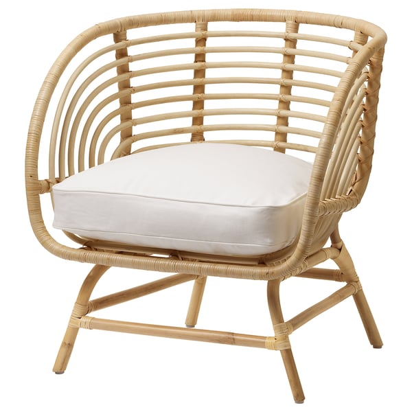 IKEA BUSKBO Armchair rattan/Djupvik white