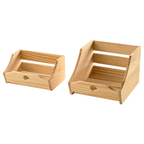 IKEA CHOKLADHAJ Food Storage Box Set Of 2 Wood