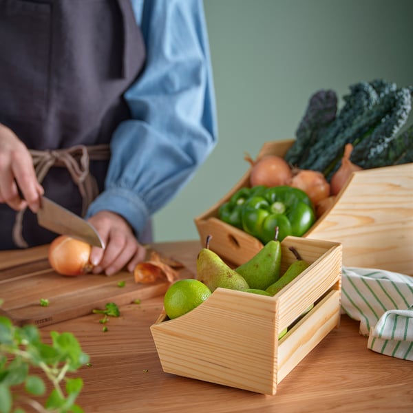 IKEA CHOKLADHAJ Food Storage Box Set Of 2 Wood