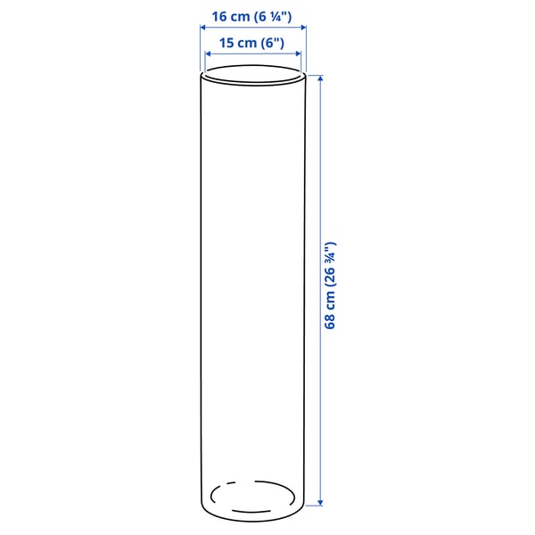 IKEA CYLINDER Vase Clear Glass 26 ¾ "
