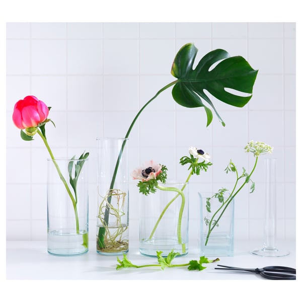 IKEA CYLINDER Vase Set Of 3 Clear Glass