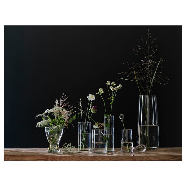 IKEA CYLINDER Vase Set Of 3 Clear Glass
