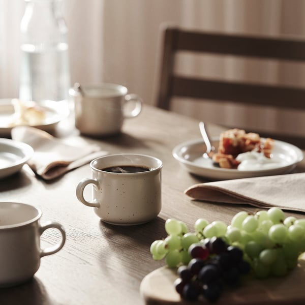 IKEA DAGGASTER Mug Dotted/light Beige 14 Oz