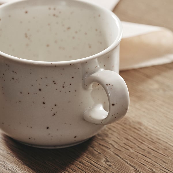 IKEA DAGGASTER Mug Dotted/light Beige 14 Oz