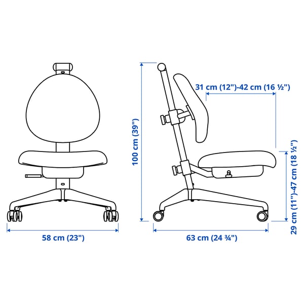 IKEA DAGNAR Child's Desk Chair Yellow