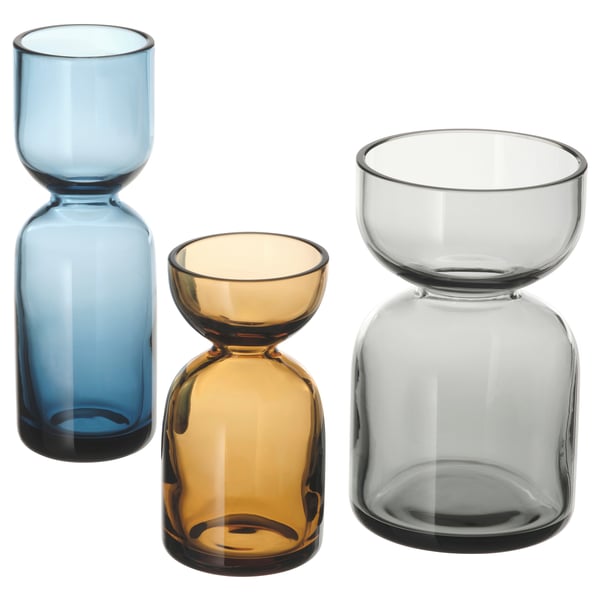 IKEA DAKSJUS Vase set of 3 mixed colors