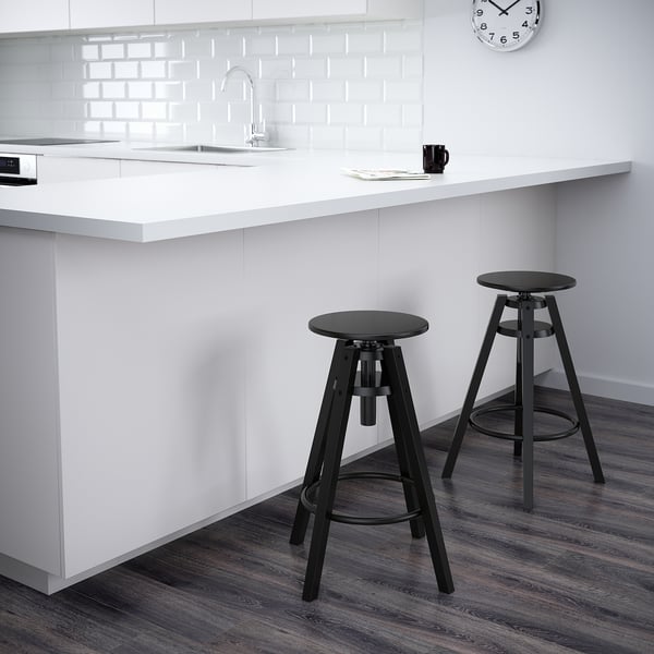 IKEA DALFRED Bar Stool Black 24 3/4-29 1/8 "