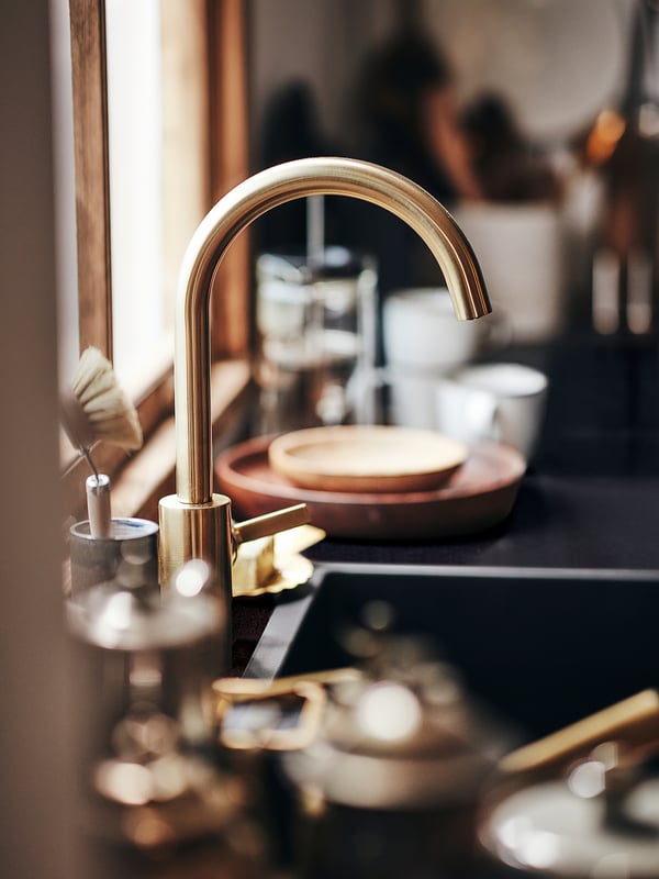IKEA DELSJÖN Kitchen Faucet Brass Color