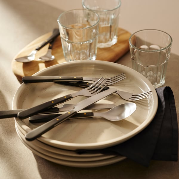 IKEA DOFTSKÖLD 20-piece Flatware Set Black