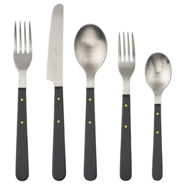 IKEA DOFTSKÖLD 20-piece flatware set black