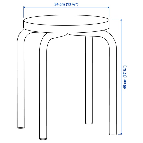 IKEA DOMSTEN Stool Orange/pine
