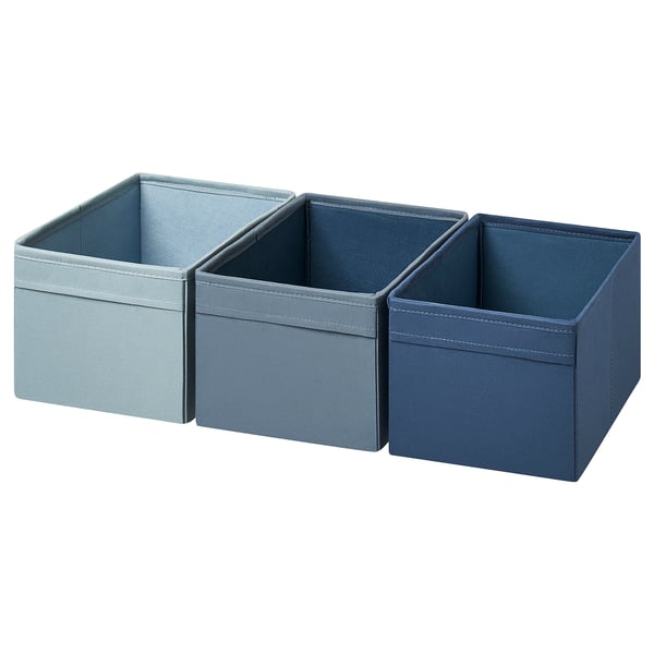 IKEA DRÖNA Box set of 3 blue 7x9 ¾x6 "