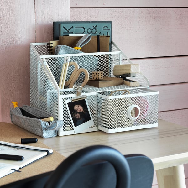 IKEA DRÖNJÖNS Desk Organizer White 9 ¾x7 ¾ "