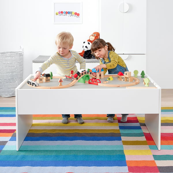 IKEA DUNDRA Activity Table With Storage White/gray