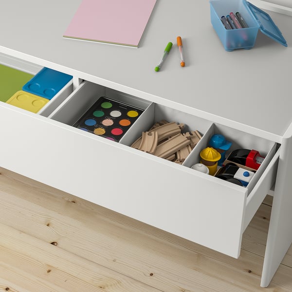 IKEA DUNDRA Activity Table With Storage White/gray