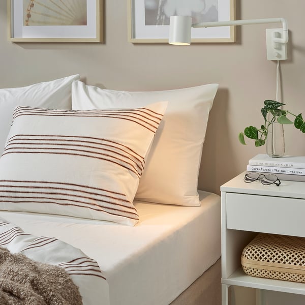 IKEA DVALA Fitted Sheet White Queen